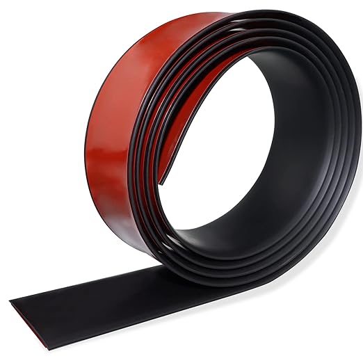 Floor Transition Strip Self Adhesive Floor Cover Strips Laminate 2" Wide Vinyl Flat Divider Transitions (5cm, 20Ft, Black)