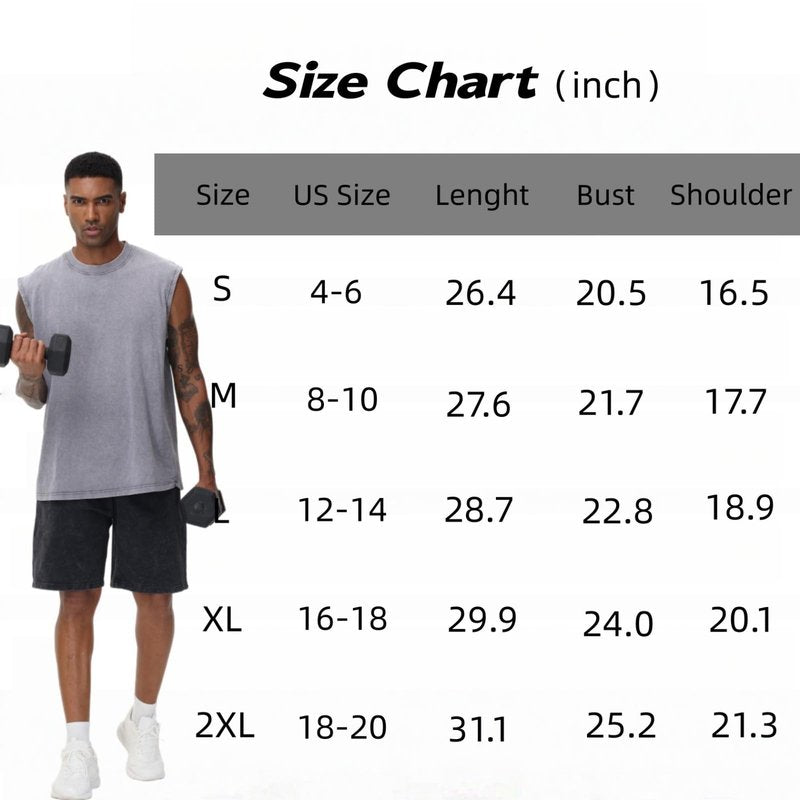 SnowElve 3 Pack Mens Workout Tank Tops Sleeveless Tee Shirts Men Muscle Shirt Gym Acid Wash T Shirts Running Beach Loose Fit Tee(ACCFBK,S)
