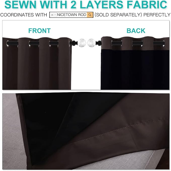 NICETOWN Complete 100% Blackout Curtains, Thermal Insulated & Energy Efficiency
