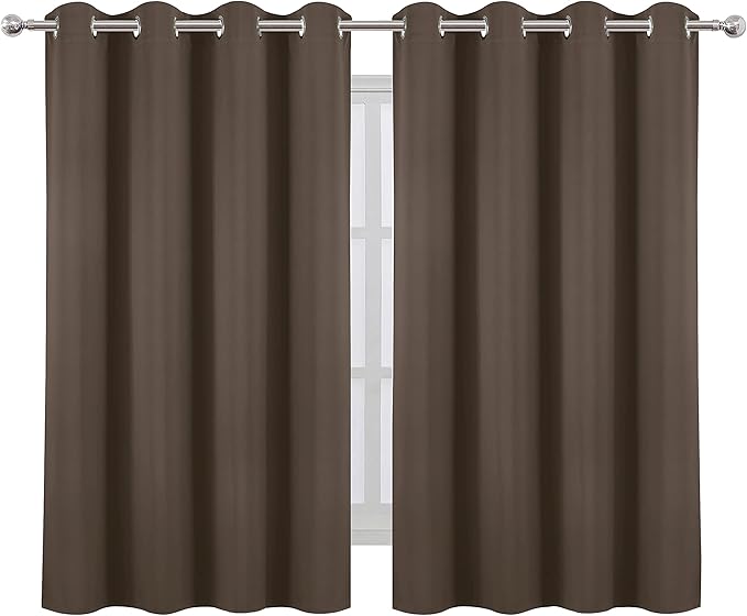 LEMOMO Blackout Curtains 52 x 45 inch/Chocolate Brown Curtains Set of 2
