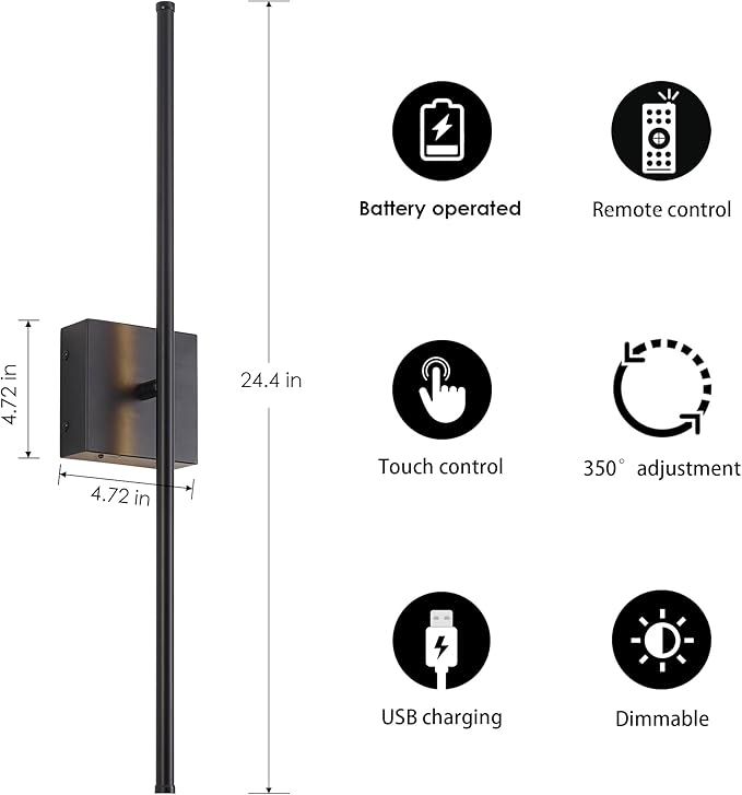 KARTOOSH Battery Operated Wall Sconces