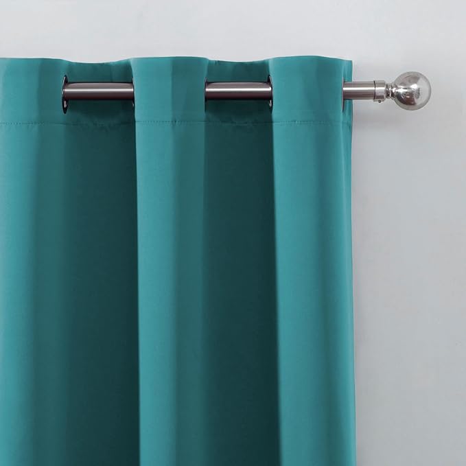 LEMOMO Blackout Curtains 52 x 120 Inch Long Sea Teal Curtains Set of 2 Panels