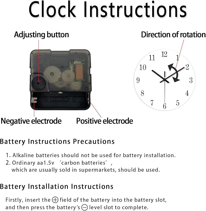 Square Glass Wall Clock Silent Analog Wall Clocks Battery Operated 14 Inch