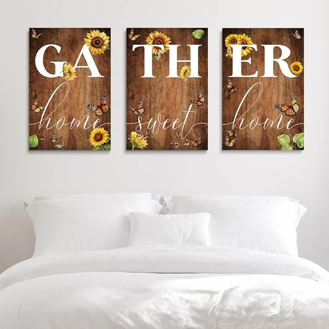 GUBIYU Gather Signs for Home Decor Gather Wall Decor for Dining Room Home Sweet
