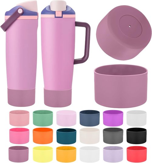 Mity Rain Silicone Protective Boots for Owala 30oz & 40oz Bottles - Enhance Stability & Prevent Scratches | Aubergine