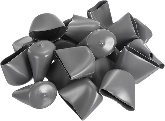 uxcell 20pcs Rubber End Caps 38mm ID Vinyl Cap Cover Screw Protectors Dark Grey