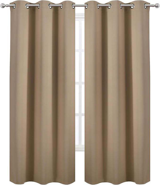 LEMOMO Natural Thermal Blackout Curtains/38 x 84 Inch/Set of 2 Panels Room