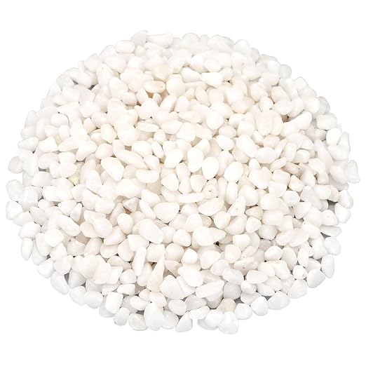 Landscaping Pebbles,River Rocks,Decorative Ornamental Pebbles,Garden Landscaping Stones,Gravel Filler for Home Decoration Flower Bed Fish Tank Plants Vases Succulents (1, White, 1 Pound)