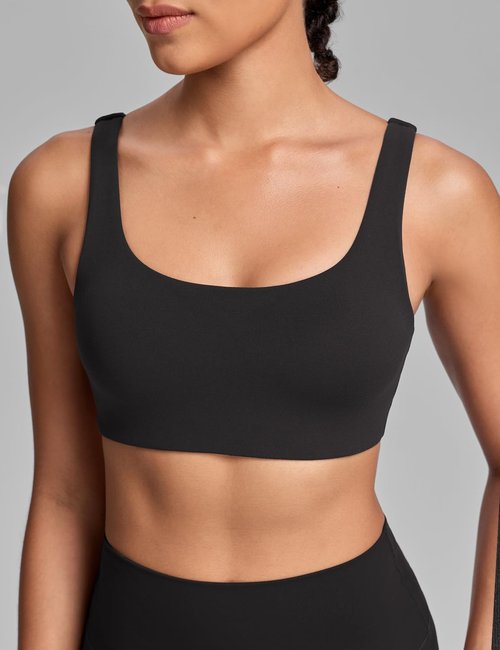 HeyNuts Women's U-Back Sports Bra - Low Impact Yoga Top with Built-In Padding | A-D Cup Sizes