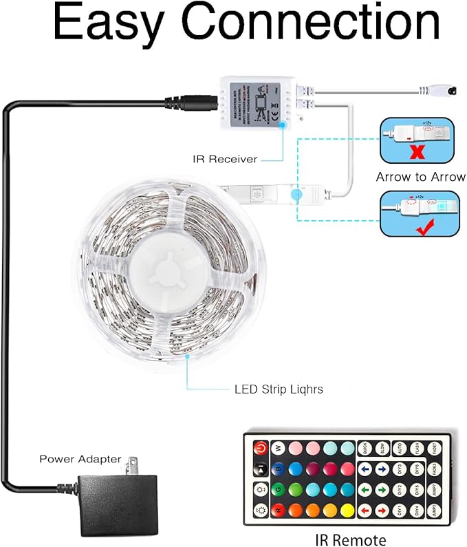 DAYBETTER Led Lights for Bedroom, 32.8ft Led Strip Lights RGB Color Changing