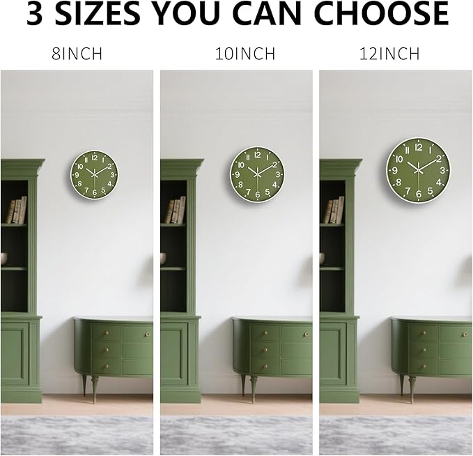 Wall Clocks Battery Operated, 12 Inch Non Ticking Wall Clock, Silent Analog