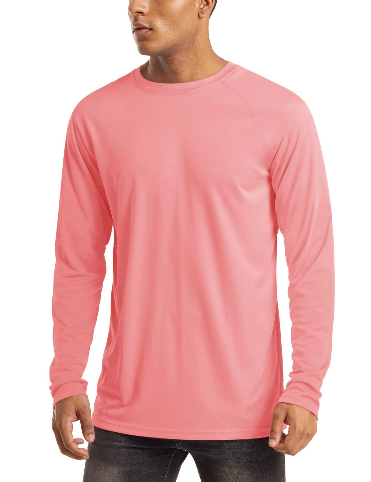 MAGCOMSEN Men's Shirt Rash Guard Long Sleeve Sun Shirts UV Protection SPF UPF Swim Polyester Clothing Watermelon Red,3XL