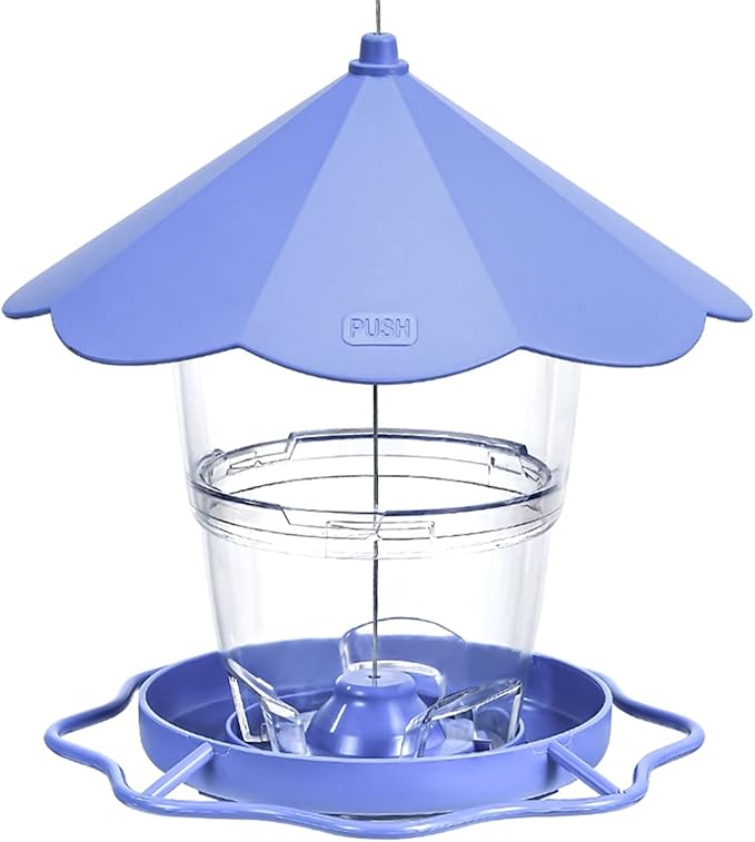 Hanizi Wild Bird Feeders for Outside, Hanging Bird Feeder Squirrel Proof, Outdoor Birds Feeders Wild Bird Seed, Garden Yard Decoration (Purple)