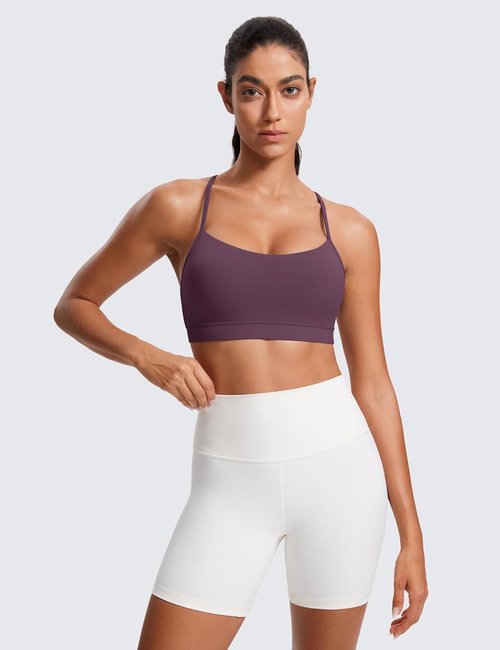 CRZ YOGA Butterluxe Sports Bra for Women - Padded Racerback Yoga Top | Low Impact, Comfortable Fit