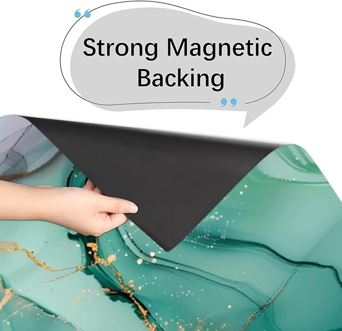 Dishwasher Magnet Cover Mint Green Golden Marble Print Reusable Dishwasher Magnetic Cover Sticker Decorative Dish Washer Door Cover Panel for Home Kitcen Appliance