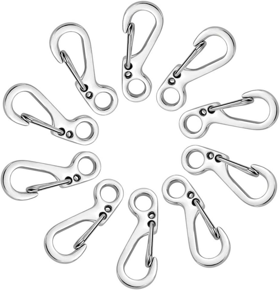 Mini SF Spring Backpack Clasps - 10PCS Metal Snap Carabiners for EDC, Keychains & Camping