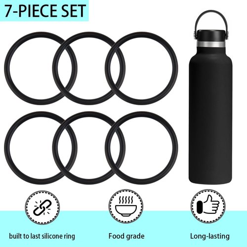 6-Pack Rubber Gasket Compatible with Hydro Flask Bottle - Standard Mouth Replacement Rings for 18 oz, 21 oz, 24 oz Bottles