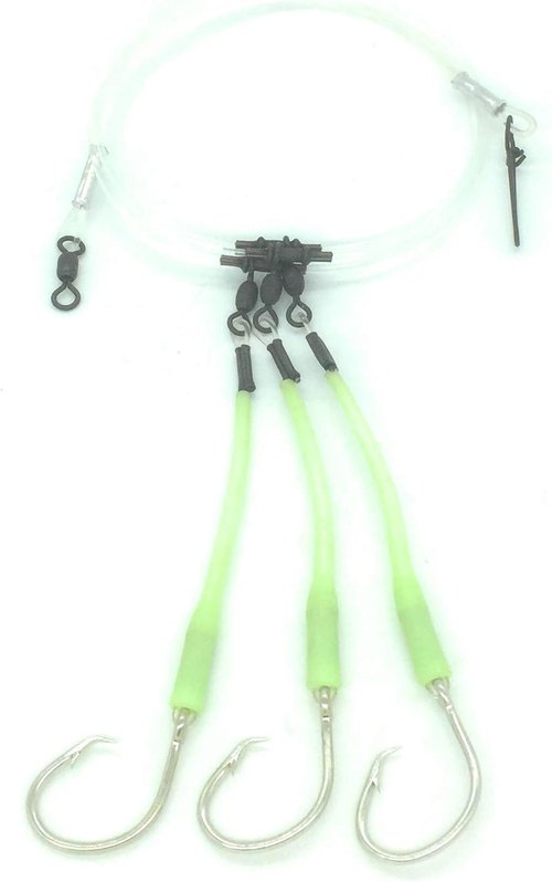 Deep Drop Rig, 3 Mustad Circle Hooks with Glow Sleeve