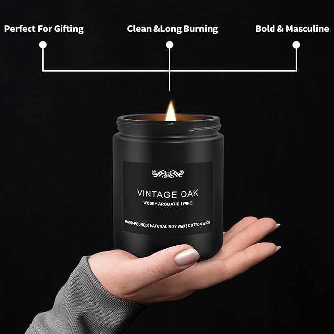 6 Pack Candles for Home Scented Aromatherapy Candles Gifts Set for Mens, Men Candle Set, 42 oz 300 Hour Long Lasting Candles, Gifts for Men, Birthday, Anniversary Present