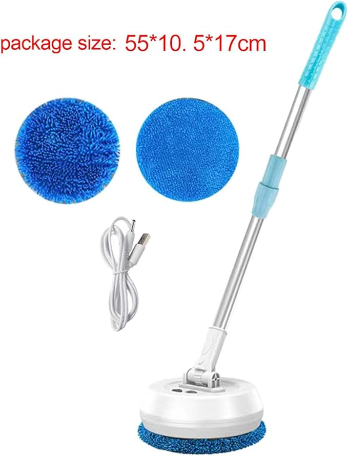 Electric Mop Scrubber with Extendable Handle, Automatic Rotation Floor Cleaner for Ceilings, Windows, Cars, and Walls, White