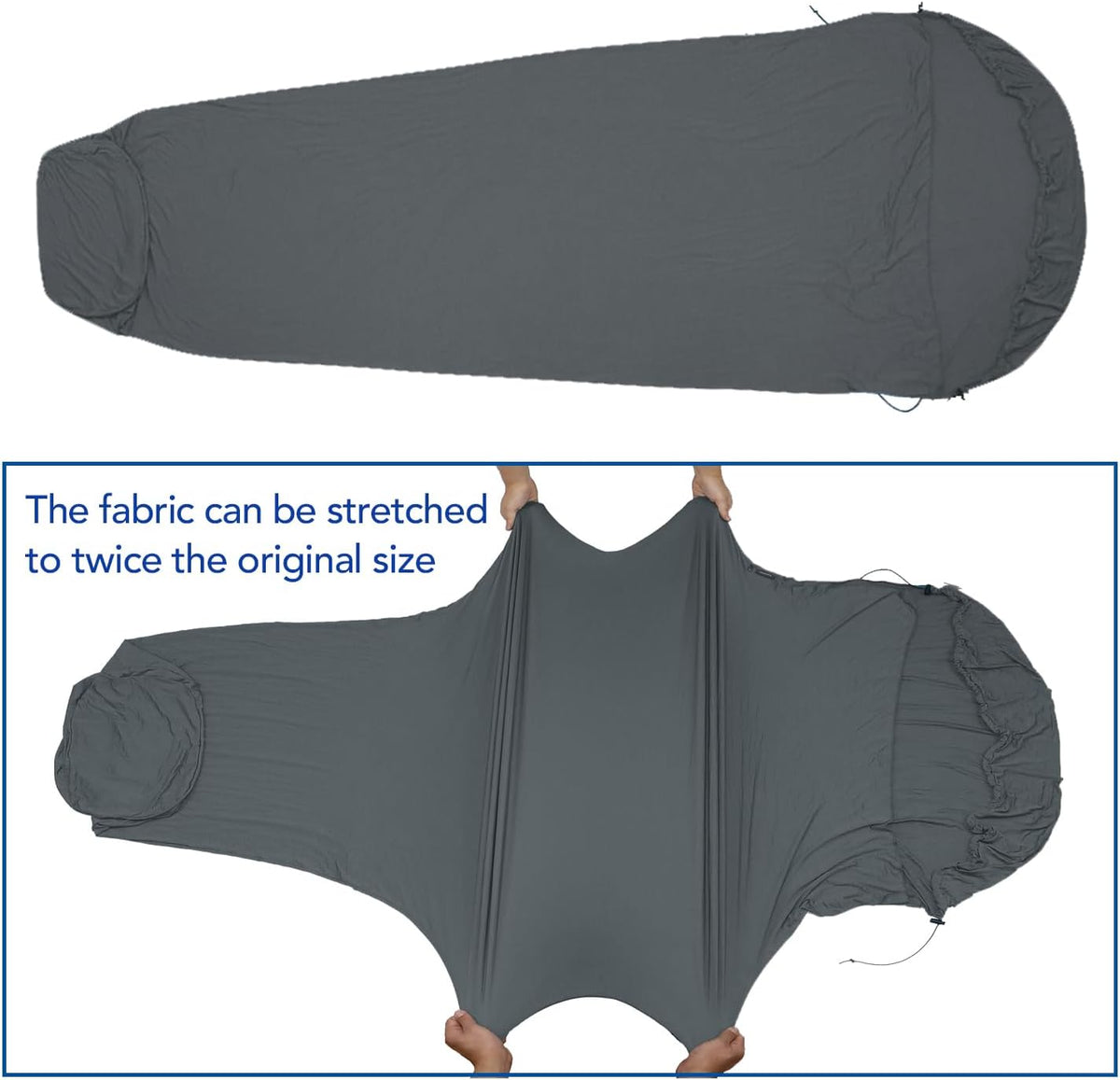Travel Sheets for Hotel, Rayon Derived from Bamboo, Stretchy Sleep Sack for Adults, Warm Weather/Summer Sleeping Bag Liner for Camping and Travel, Rectangular with Pillow Pocket, Mummy, Cooling Sheets