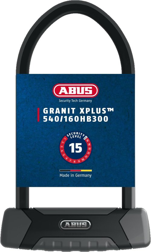 ABUS Granit X-Plus 540 U-Lock for Bikes - Heavy-Duty Security, 9" Shackle, Black