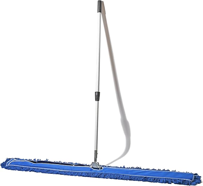 60 Inch Blue Commercial Dust Mop & Floor Sweeper with Extendable Handle – Mop for Hardwood, Tile, and Concrete Floor Cleaning