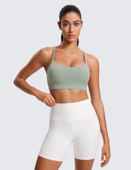 CRZ YOGA Y-Back Sports Bra for Women - Padded Low Impact Workout Top | Butterluxe Fabric