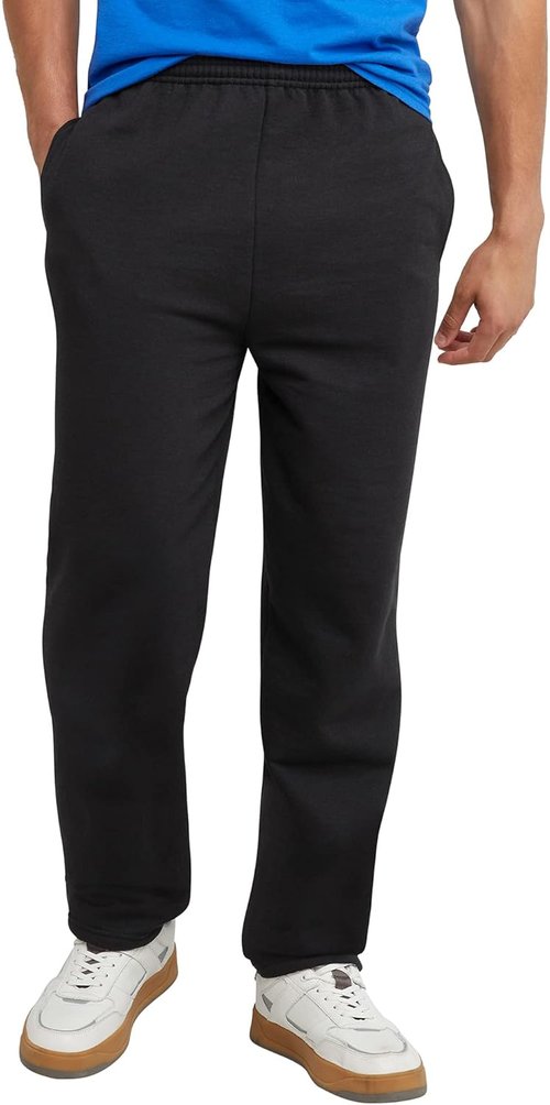 Hanes Men's EcoSmart Sweatpants - Comfortable Athletic Lounge Pants with Pockets | Fleece, Open Hem