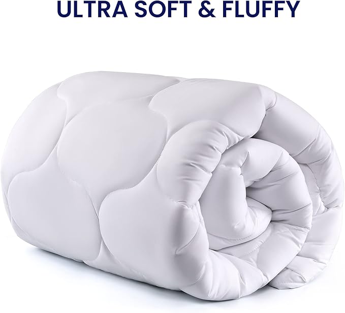 SLEEP ZONE Quilted Fitted Mattress Pad Cover Cal King - Soft Fluffy Pillow Top Bed Mattress Topper Deep Pocket 8-21 inch, Cal King