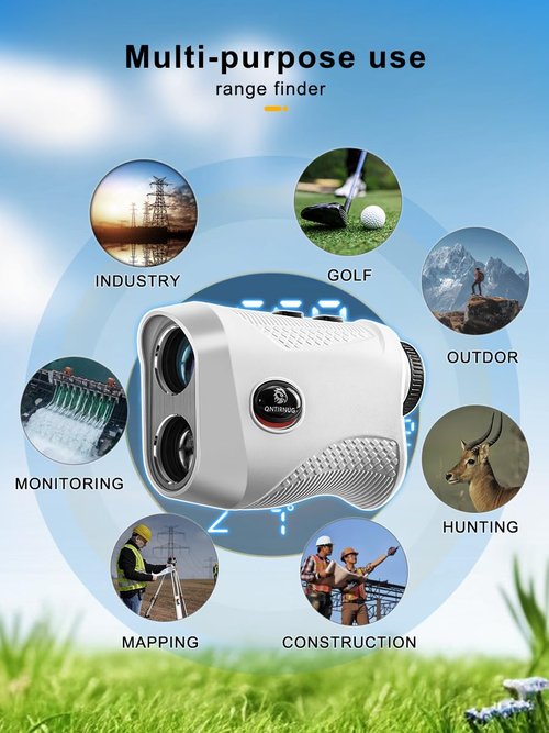 Golf 1200 Yards Laser Rangefinder with Slope and Pin Lock Vibration Mode Continuous Scan 7X Magnification Range Finder with Rechargeable Battery,High-Precision Flag