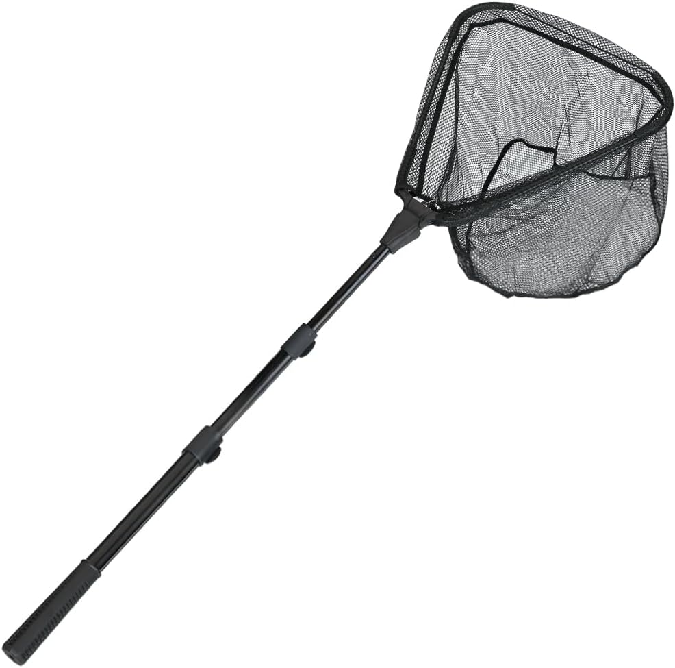 RESTCLOUD Fishing Landing Net - Telescoping Pole Handle, Extends 40-63 Inches for Freshwater Fishing
