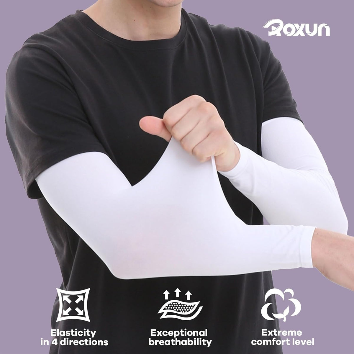 ROXUN Cooling Arm Sleeves - UV Sun Protection & Sports Compression for Men/Women