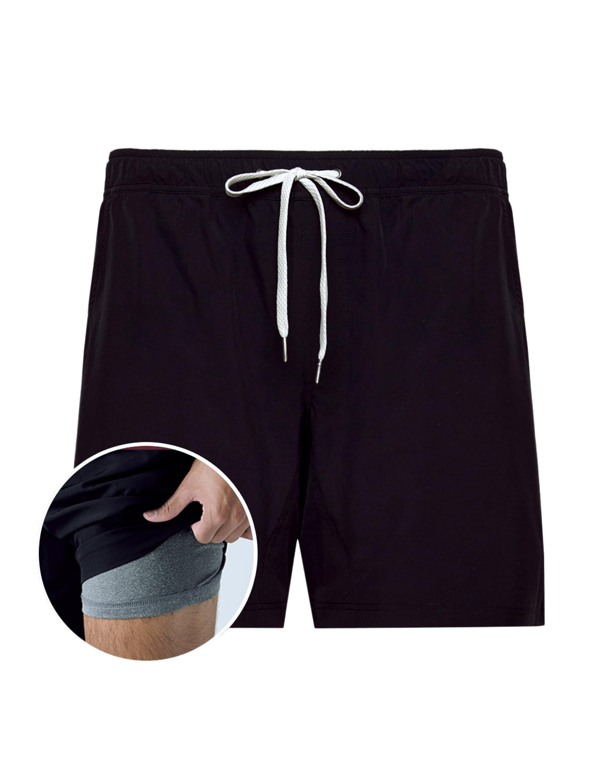 True Classic Novelty Mens Shorts – Gym Shorts for Men, Quick Dry Mens Athletic Short & Sweat Short for Workout and Running, 7.5" Quick Dry, Pack of 1, Black, L
