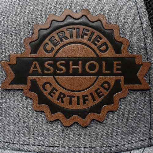 Certified Asshole Leather Patch Hat Adjustable Baseball Caps Trucker Hats Unisex Hats for Women Men