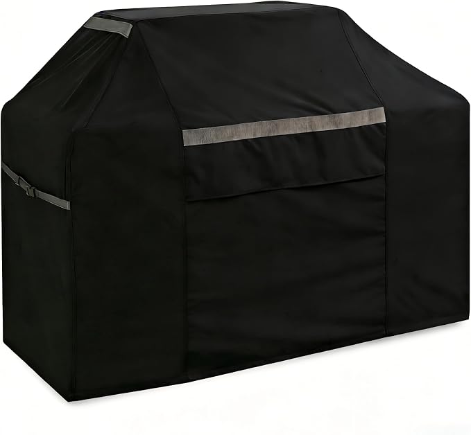 600D Heavy Duty 82 Inch Grill Cover - Waterproof Weatherproof UV & Fade Resistant, Oversize Outdoor Barbecue Smoker Black Cover for Patio