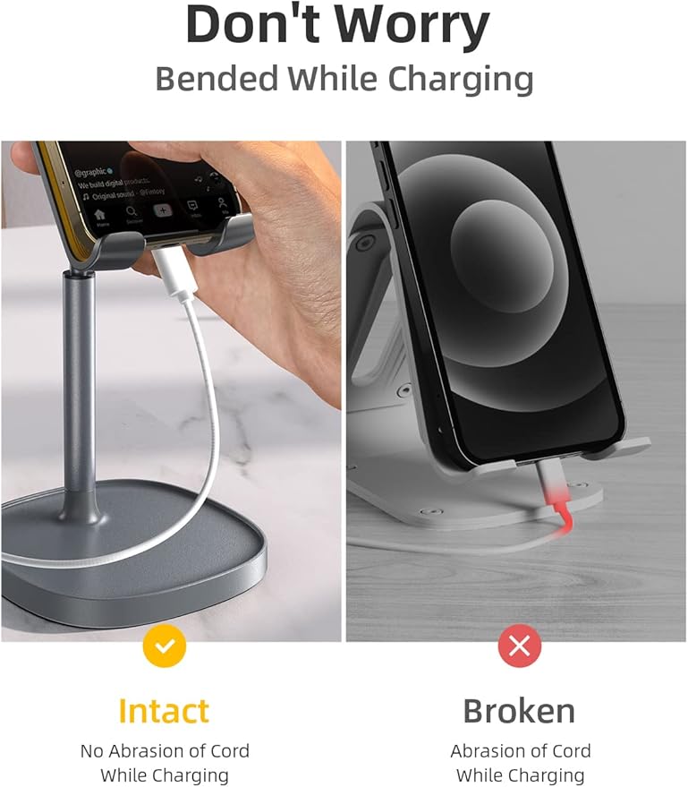 LISEN Cell Phone Stand Adjustable Phone Holer for Switch Stand Fits All Mobile Phones Switch Kindle iPads Tablet 4-10in Gray