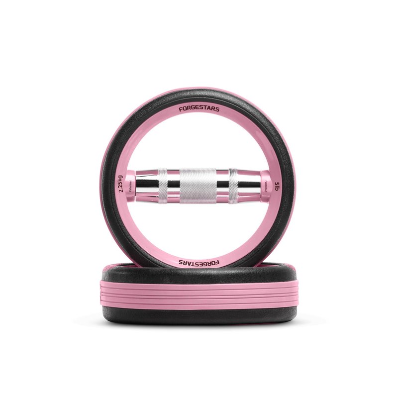 2-in-1 Dumbbell Weight Plates – 5LB Dual Purpose Ergonomic Fitness Equipment, Multifunctional Design for Strength Training, Full Body Workouts and Home Gym (Pink)