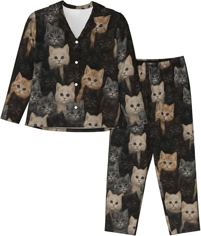 Retro Bee And Floral Women'S Pajama Sets Ultra-Soft Printed Sleepwear