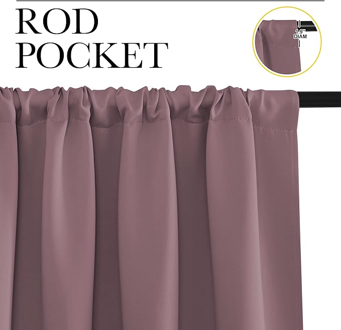 NICETOWN Blackout Curtains for Living Room, Darkening Window Curtain Panels