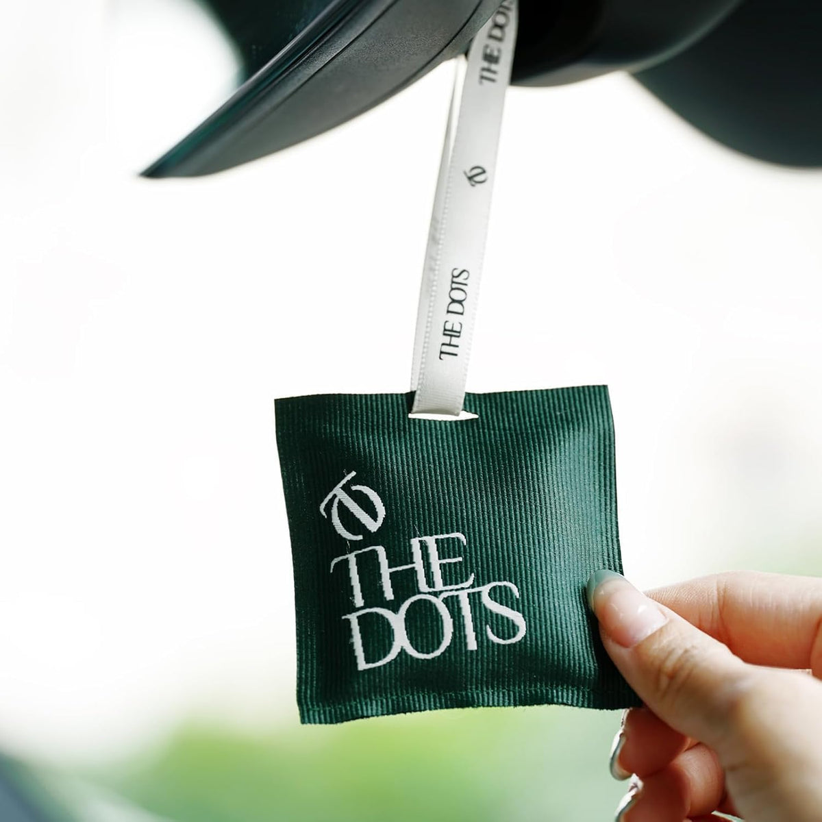 THEDOTS Series Car Air Freshener with 2 Adjustable Ribbons for Car Rearview Mirror, Sicilian Orange, 30 Days, Non-Toxic Fabric Sachet Gift (1 Pack)
