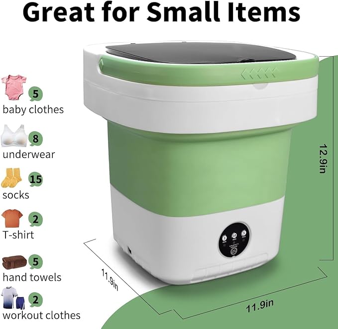 Portable Washing Machine, 16.6L Upgraded Mini Washer with Spin Basket Laundry Machine, 3 Cleaning Modes Suitable for Small Clothes, Foldable Design Ideal for Apartment, Home, Hotel and camping