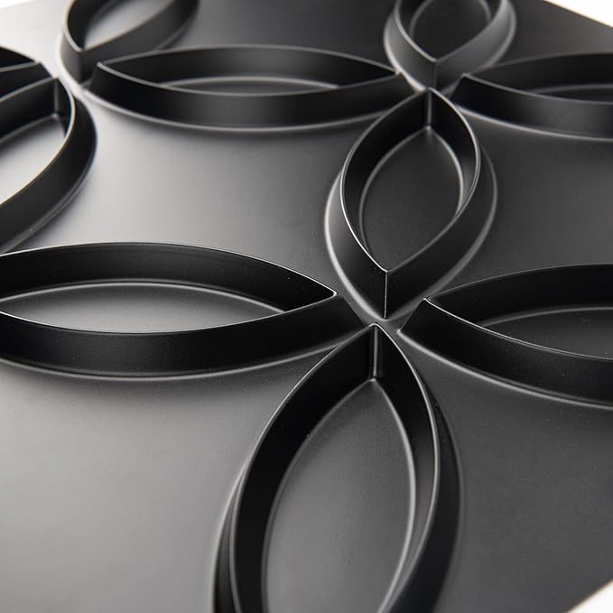 Art3d PVC 3D Wall Panel Interlocked Circles in Matt Black Cover 32 Sq.ft