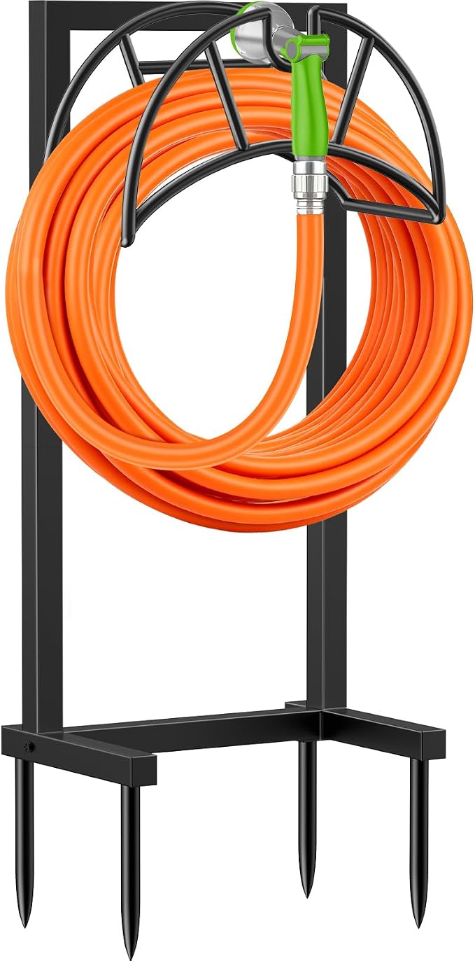 TomCare Garden Hose Holder Heavy Duty Water Hose Holder Holds 160 FT Hoses Freestanding Hose Reel Outdoor Hoses Storage Hanger for Outside Yard