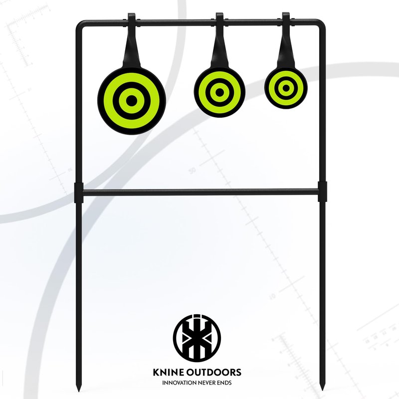 KNINE OUTDOORS Spinner Metal Targets for Shooting, 3/8'' Thick Auto-Reset Steel, Heavy Duty for .44 Magnum Centerfire Handguns, Outdoor Range Practice