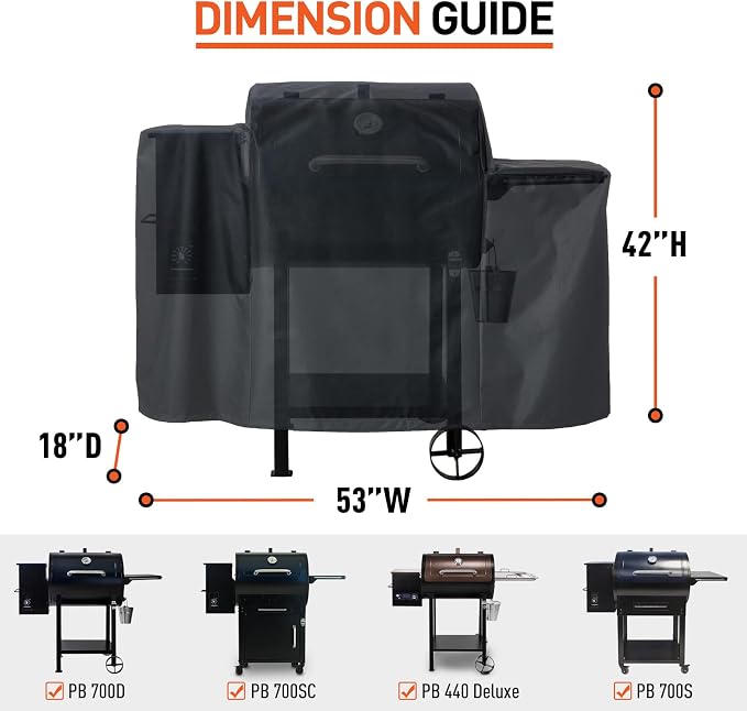 Arcedo Grill Cover Compatible with Pit Boss 440D, PB440d2, Rancher 700, 700D, 700S, 700SC, Camp Chef, Heavy Duty Waterproof Outdoor BBQ Smoker Wood Pellet Grill Cover
