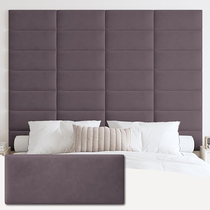 IFNOW Wall Mounted Upholstered Headboard Queen, 3D Peel and Stick Soundproof