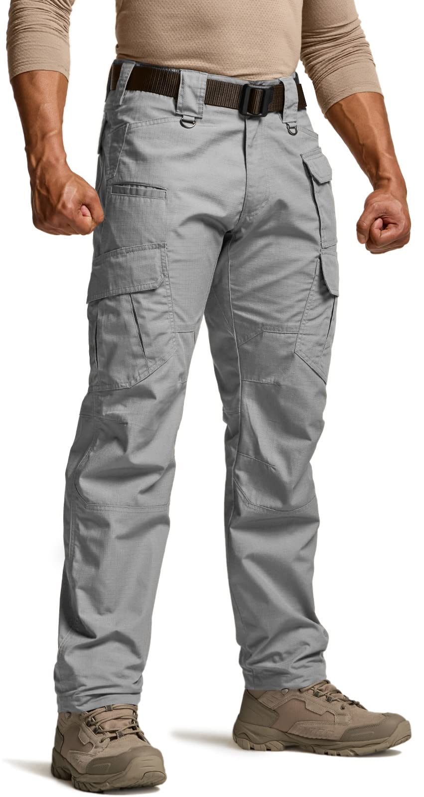 CQR Men's Tactical Pants, Water Resistant Ripstop Cargo Pants, Lightweight EDC Work Hiking Pants, Outdoor Apparel, Duratex Mag Pocket Stone, 40W x 34L