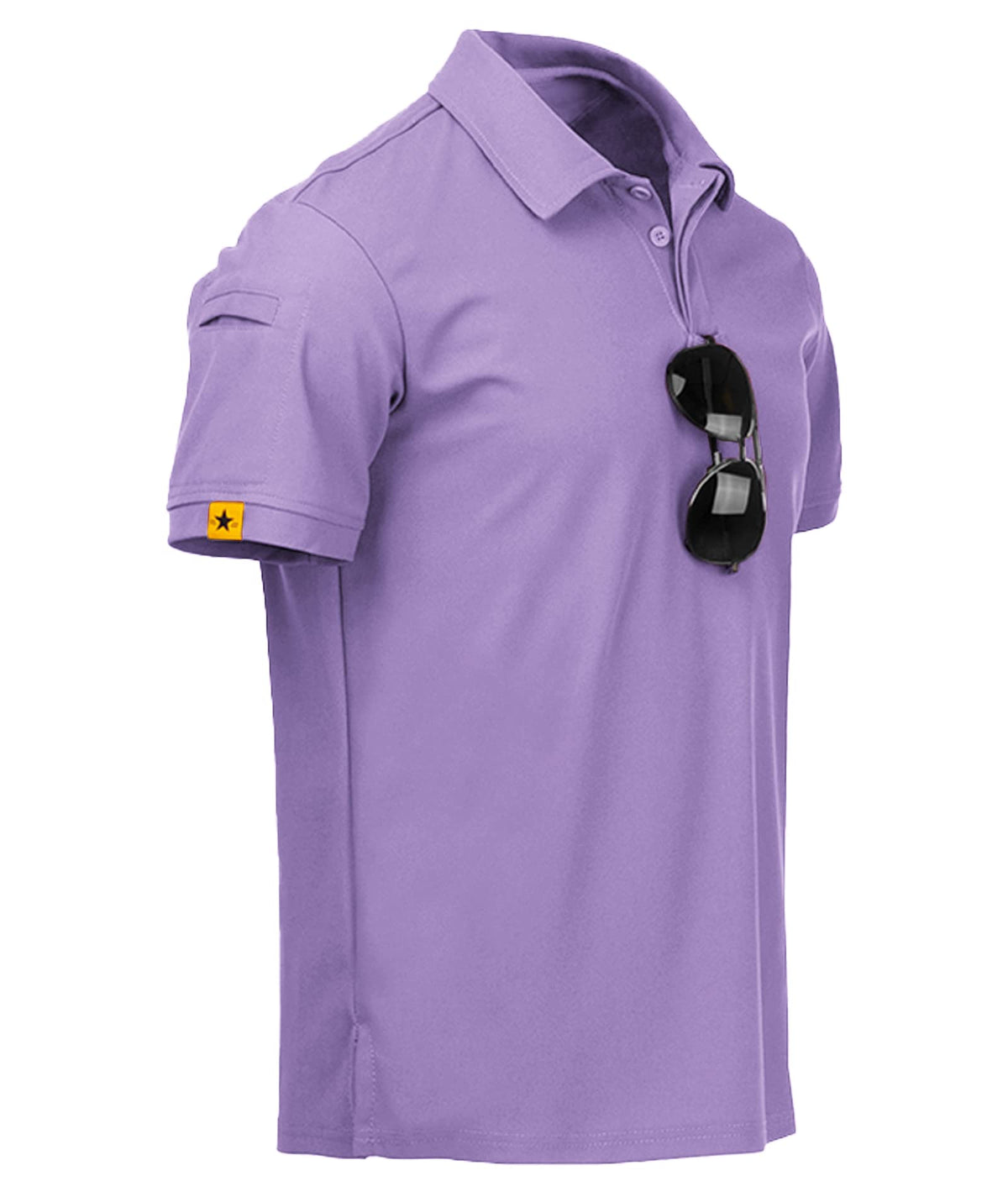 ZITY Mens Polo Shirt Short Sleeve Sports Tactical T-Shirt Athletic Golf Polos Daily Casual Stylish Collared Shirts for Men Lilac 4X-Large