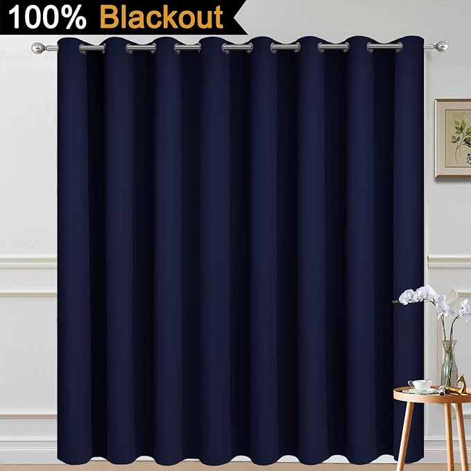 Yakamok 100% Blackout Thermal Insulated Grommet Curtains, Noise Reducing